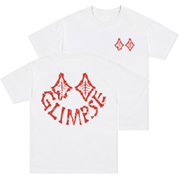 "Skeletal Glimpse" Tee - WHITE/RED