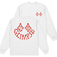 "Skeletal Glimpse" Long Sleeve - WHITE/RED